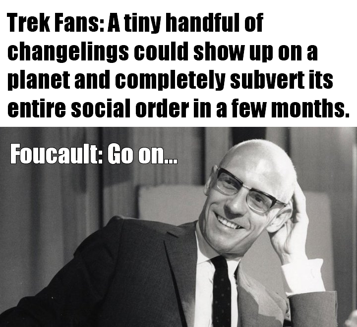 This meme is a humorous take on the concept of "infinite" and the absurdity of trying to comprehend it. The text reads: "A tiny handful of changelings could show up on a planet and completely subvert its entire social order in a few months. This is the kind of thing that would make the most advanced minds in the universe burn with rage and jealousy, and it's just one of the thousands of things you've done to make me cry with rage and jealousy."